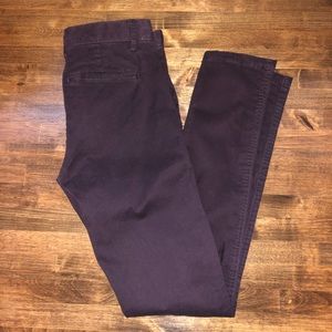 GAP super skinny khakis plum color